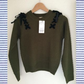 マジェスティックレゴン(MAJESTIC LEGON)の新品タグ付き☆レースアップニット(ニット/セーター)