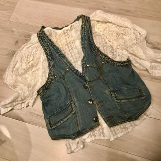 ダブルクローゼット(w closet)のセットご購入割引あり！値下！デニムベスト　交渉可！(Gジャン/デニムジャケット)