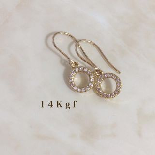 スナイデル(SNIDEL)の14Kgf ジルコニアサークルパヴェピアス／パヴェダイヤピアス(ピアス)