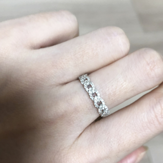 ダイヤモンドリング 指輪 k18 ゴールド フルエタニティ レディースのアクセサリー(リング(指輪))の商品写真