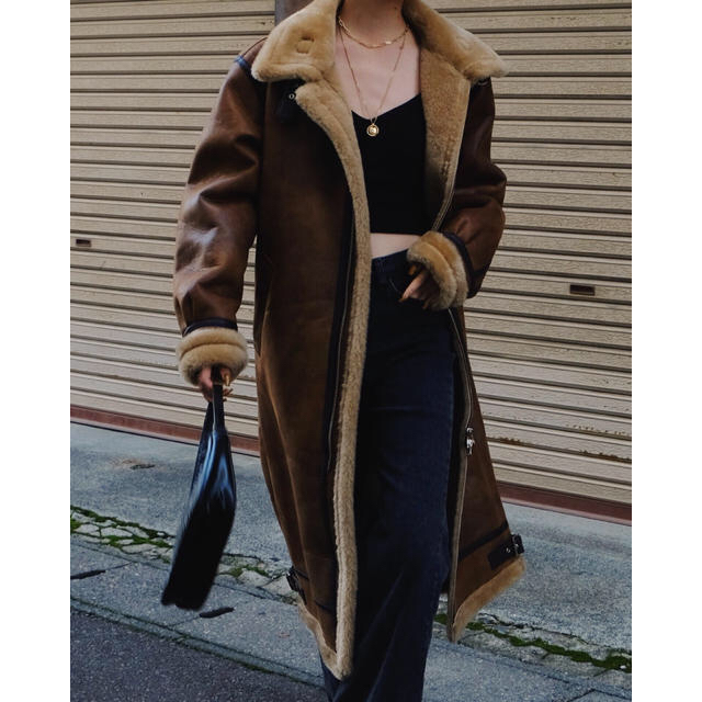 Ameri VINTAGE(アメリヴィンテージ)の新品  FELIM   LONG MOUTON COAT / BRN レディースのジャケット/アウター(ムートンコート)の商品写真