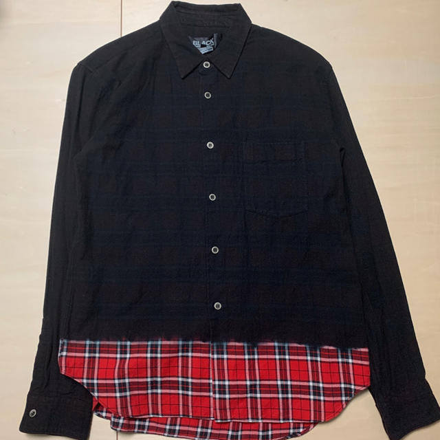 トップスBLACK COMME des GARÇONS 後染めチェックシャツ