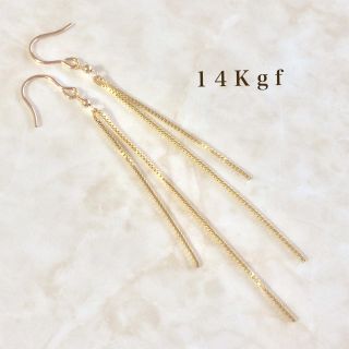 イエナ(IENA)の14Kgf／K14gf ヴェネチアンチェーンロングピアス／ロングチェーンピアス(ピアス)