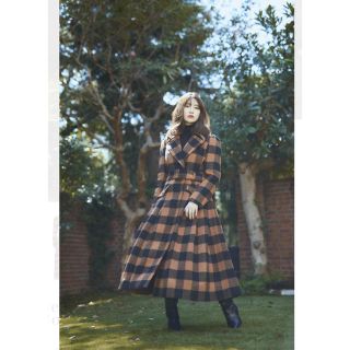 スナイデル(SNIDEL)のherlipto Belted Checked Wool-Blend Coat(ロングコート)