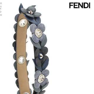 フェンディ(FENDI)のフェンディ     ストラップユー  新品 フラワー デニム ブルー(その他)