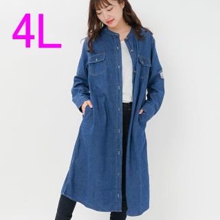 レディース デニムシャツ ワンピース レディース 大きいサイズ 4L 3XL(シャツ/ブラウス(長袖/七分))