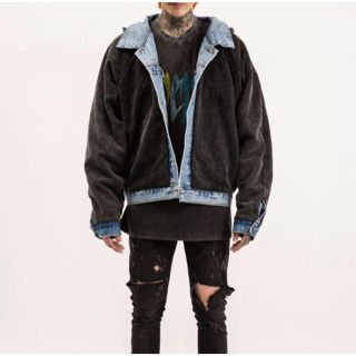 フィアオブゴッド(FEAR OF GOD)の送料無料　新品未使用　リバーシブルフーデッドデニムジャケット　XL(Gジャン/デニムジャケット)