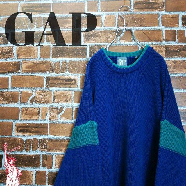 ニット/セーター【OLD GAP】【バイカラー】☆シンプルコーデ ビッグサイズ セーター