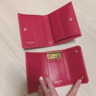 美品】PRADA プラダ 財布 キーケース セット 二つ折り財布 ピンク