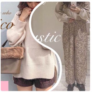 ミスティック(mystic)の新作❄️¥8250【mystic】ドット花柄パンツ イージーワイドパンツ(カジュアルパンツ)