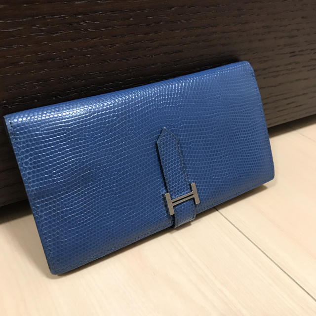 50%OFF】 Hermes - エルメス ベアン スフレ リザード 2つ折り長財布