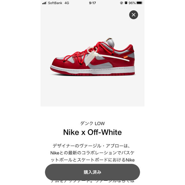 Nike x Off-white ダンク　LOW