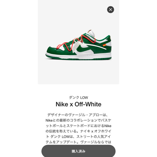 NIKE off-white dunk low靴/シューズ