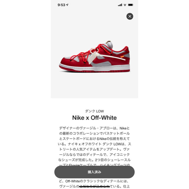 OFF-WHITE X NIKE DUNK LOW 26.5cm