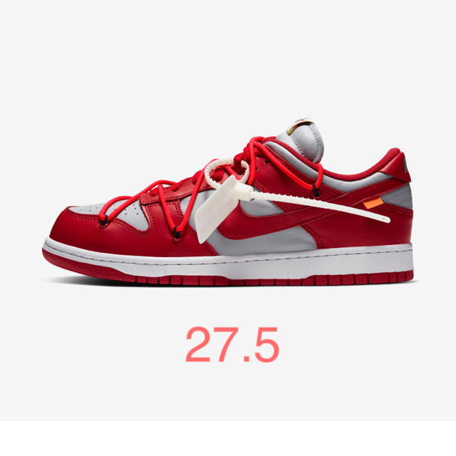 NIKE - OFF-WHITE X NIKE DUNK LOW RED 27.5