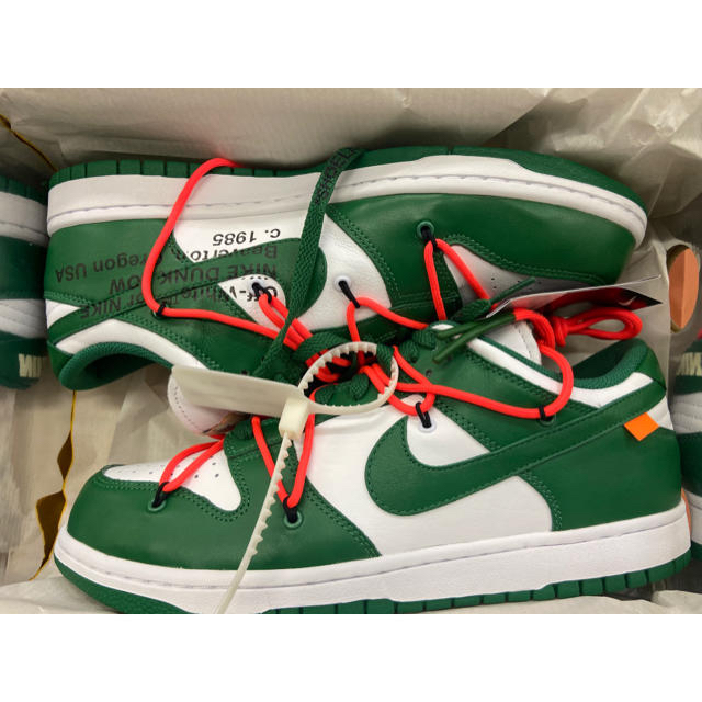 Nike off-white dunk low 28.5 グリーン　新品