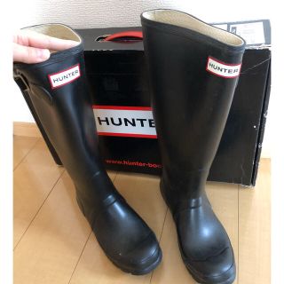 ハンター(HUNTER)の美品！箱付き！HUNTER  ロングレインブーツ(レインブーツ/長靴)