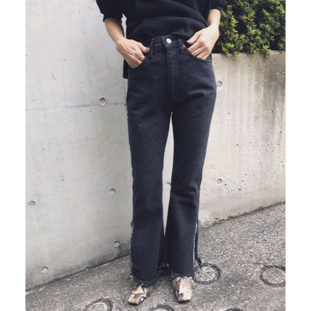 AMERI「SLIT FLARE DENIM PANTS」