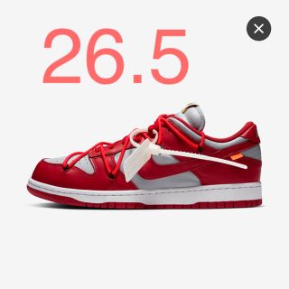 ナイキ(NIKE)のOFF-WHITE X NIKE DUNK LOW RED 26.5cm (スニーカー)