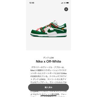 ナイキ(NIKE)のNIKE  DUNK LOW×OFF WHITE(スニーカー)