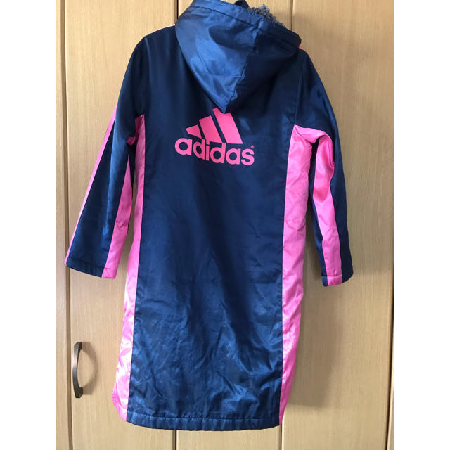 adidas(アディダス)のadidasベンチコート150 ピンク キッズ/ベビー/マタニティのキッズ服女の子用(90cm~)(コート)の商品写真