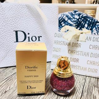 ディオール(Dior)の【新品】DIOR グリッタートップコート 2019クリスマスコフレ(ネイルトップコート/ベースコート)