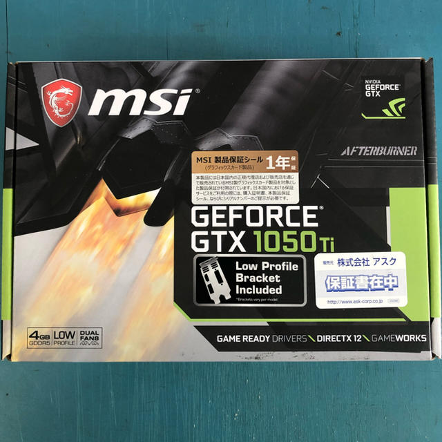 グラフィックボードMSI  GTX 1050 TI  4GT LPPCパーツ