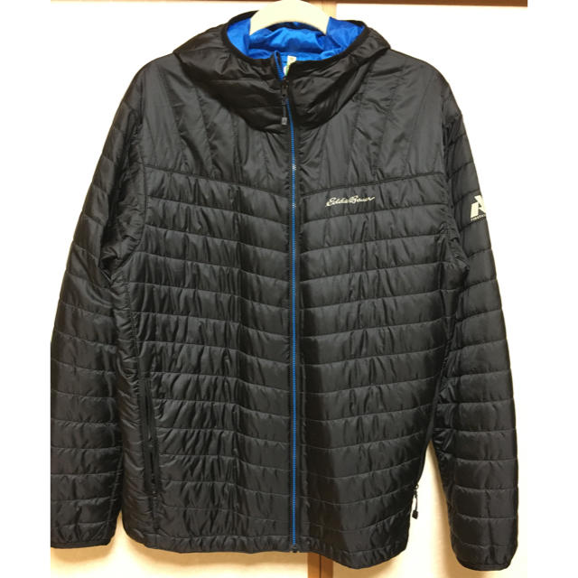 Eddie Bauer(エディーバウアー)のエディーバウアー　イグナイトライトフードジャケット　ブラック/ブルー　US-L メンズのトップス(パーカー)の商品写真