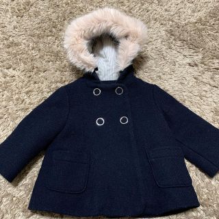 ザラキッズ(ZARA KIDS)のZaraBaby ファーフード付きコート(ジャケット/コート)