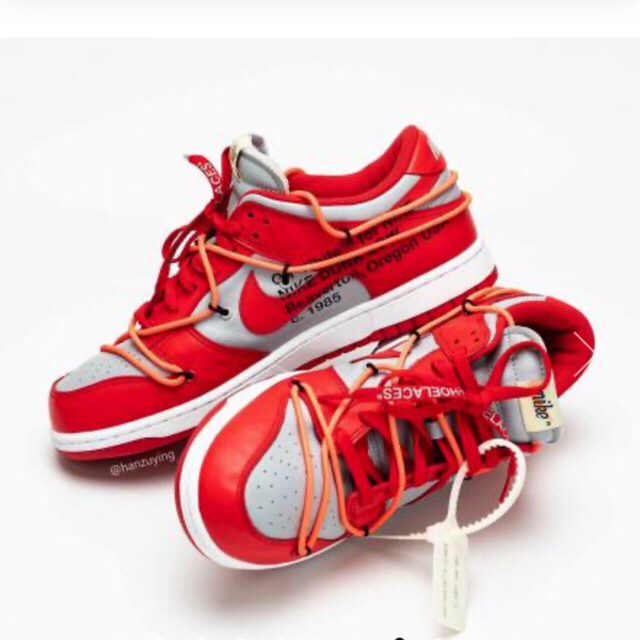 NIKE(ナイキ)の【26.5cm】OFF-WHITE × DUNK UNIVERSITY RED メンズの靴/シューズ(スニーカー)の商品写真