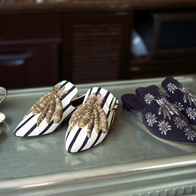 未使用 sanayi クチュール 刺繍ミュール 【大特価!!】 stockshoes.co
