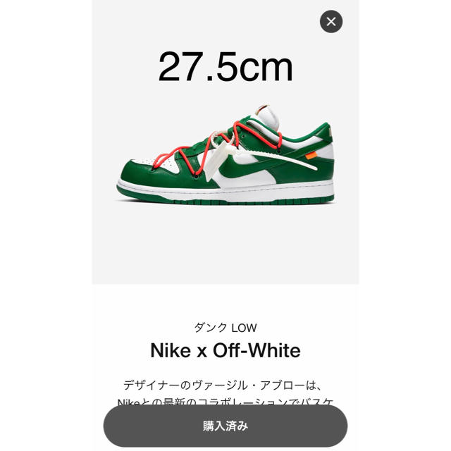 OFF-WHITE X NIKE SB DUNK LOW LEATHERメンズ