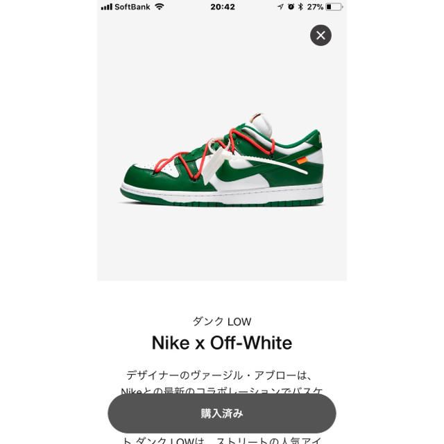 NIKE off-white ダンク 27.5