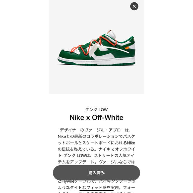 沸騰ブラドン NIKE 【値下げ中】 ダンクLOW Off-White Nike - スニーカー