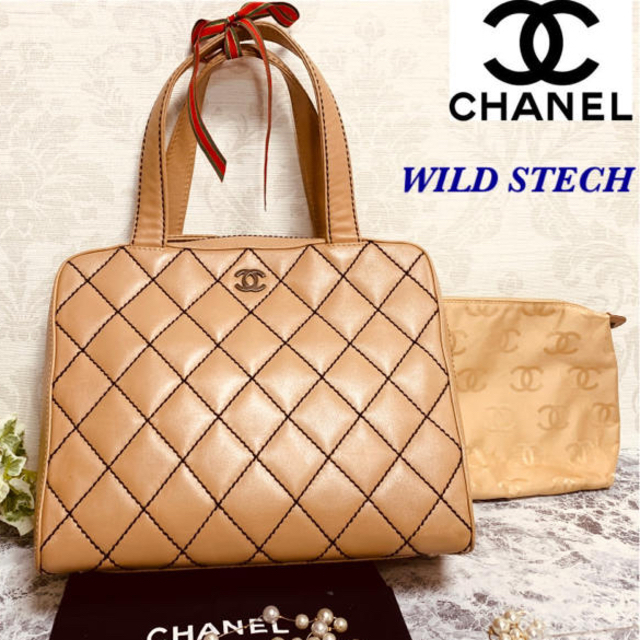 CHANEL(シャネル)のミルクティー様専用！♡CHANEL ワイルドステッチ ポーチ付き★正規品 レディースのバッグ(ハンドバッグ)の商品写真