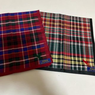 ポロラルフローレン(POLO RALPH LAUREN)のポロラルフローレン  ハンカチ 2枚 新品 チェック 柄(ハンカチ/ポケットチーフ)