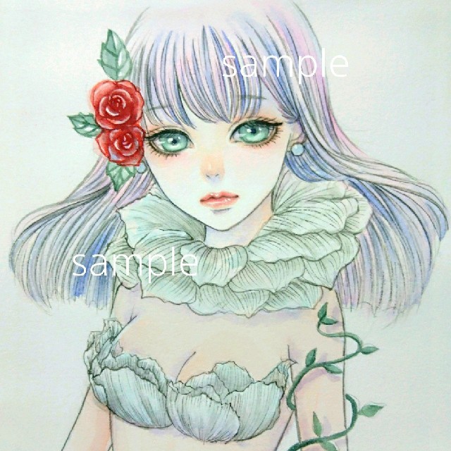 手描きイラスト《 FLOWER FAIRY  》オリジナル