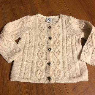 プチバトー(PETIT BATEAU)のプチバトー　ウール混カーディガン　サイズ18m/81cm(カーディガン/ボレロ)