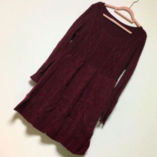 マジェスティックレゴン(MAJESTIC LEGON)の❤︎ワインレッド ニットワンピ❤︎(ミニワンピース)