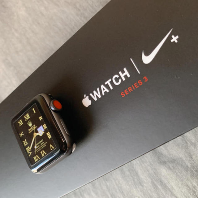 【有名人芸能人】 【送料込み】アップルウォッチ3 - Watch Apple NIKEセルラーモデル スペースグレー 38mm 腕時計(デジタル)