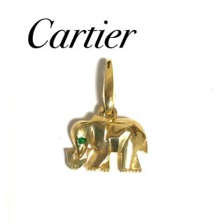 カルティエ(Cartier)のカルティエ K18YG キャンディ チャーム トップ エメラルド 象(チャーム)