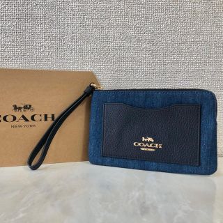 コーチ(COACH)の新品  コーチ  リストレットポーチ　デニム(ポーチ)