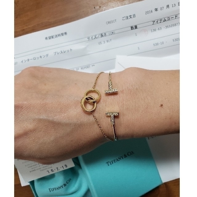 Tiffany & Co.(ティファニー)の最終価格　TIFFANY　インターロッキングブレスレット　18k  YG　 レディースのアクセサリー(ブレスレット/バングル)の商品写真