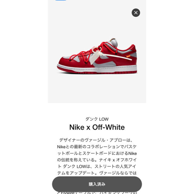 NIKE off-white dunk low 26.5 ナイキ オフホワイト