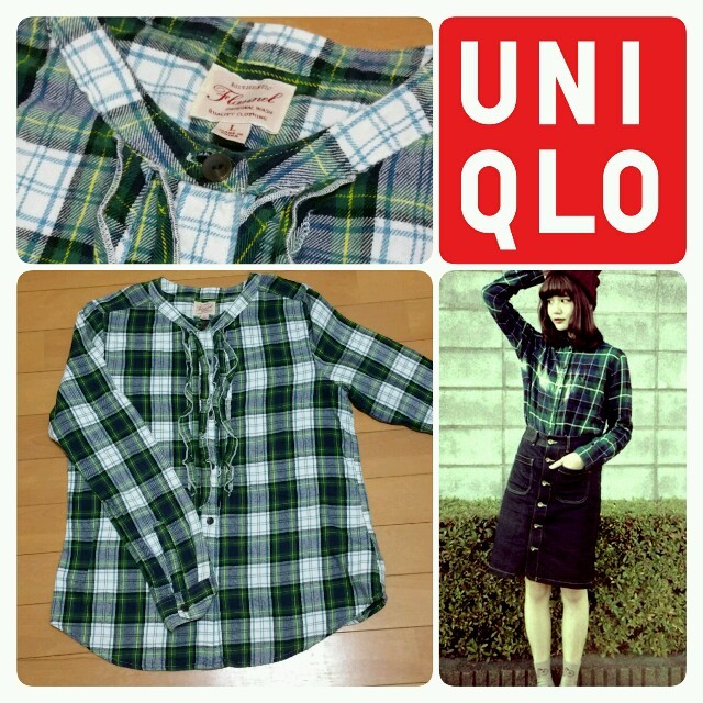 UNIQLO(ユニクロ)のUNIQLO　チェックブラウス レディースのトップス(シャツ/ブラウス(長袖/七分))の商品写真