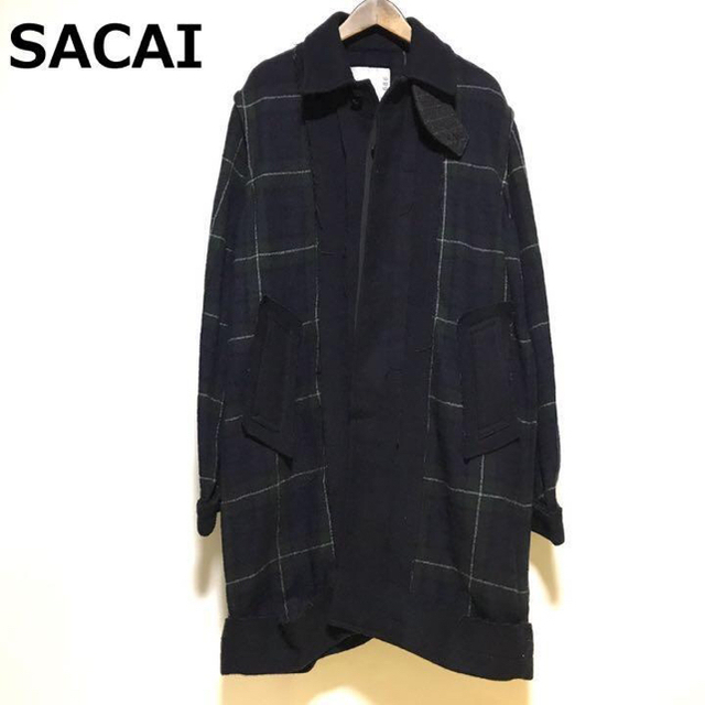 sacai - SACAI 14AWチェック裏使いコート メンズ サカイの通販 by RERE｜サカイならラクマ