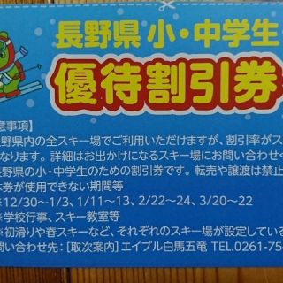 長野県スキー場割引券(スキー場)