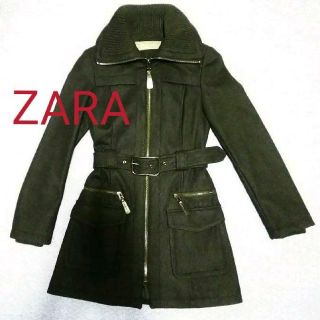 ザラ(ZARA)のZARA BASIC  ダークグレーコート Sサイズ(ロングコート)