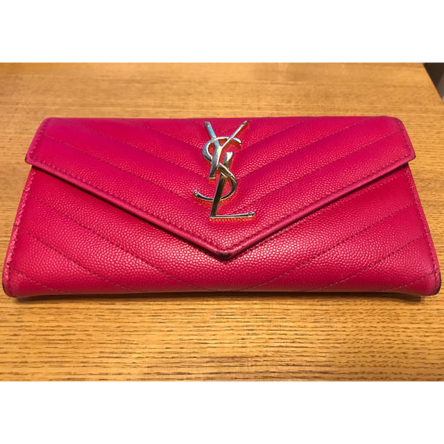 ファッション小物イヴサンローラン☆長財布☆YSL☆ピンク