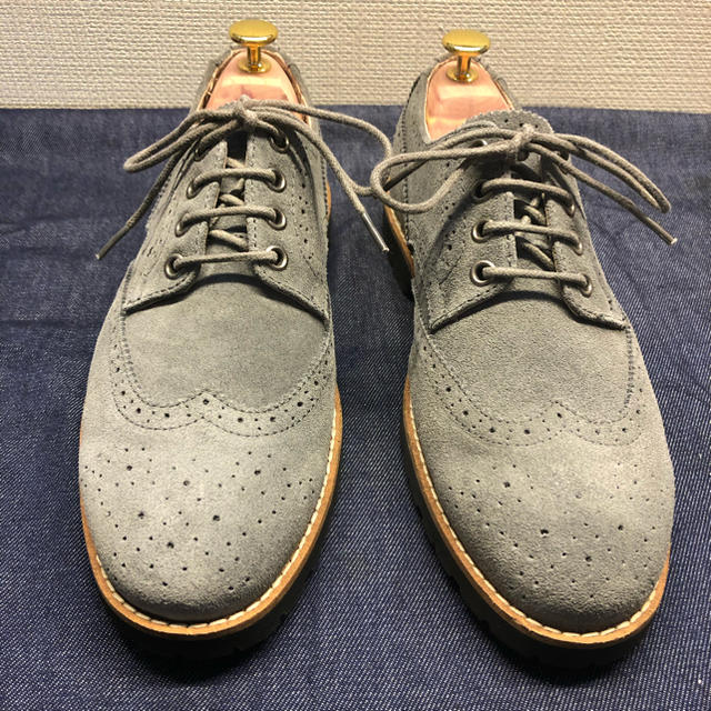 Crockett&Jones(クロケットアンドジョーンズ)のイタリアン トラッド　スエード✖️ウィングチップ　素敵なグレー色　最上級美品 メンズの靴/シューズ(ドレス/ビジネス)の商品写真